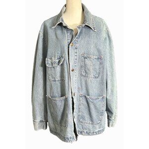 Vintage Big Ben Mens 50 Regular Medium Wash Denim Chore Jacket Made In USA